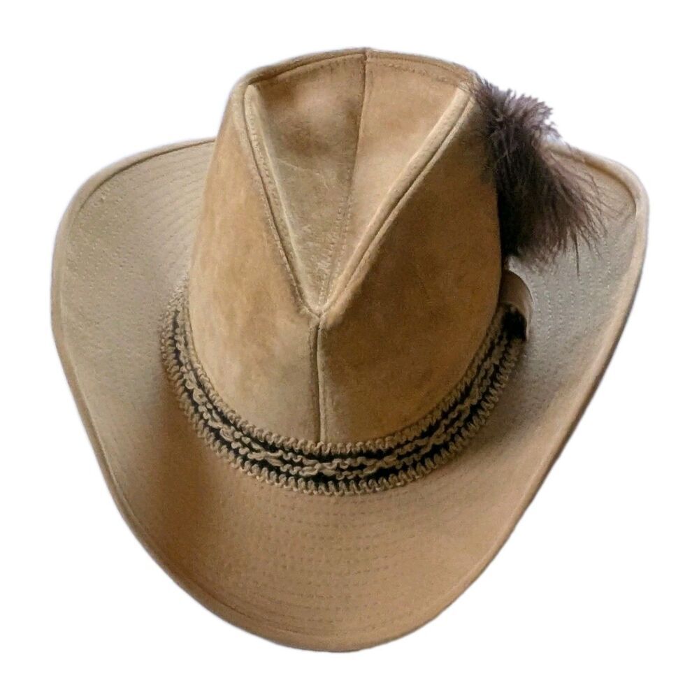 Vintage Resistol  7 1/4 Self Conforming Cowboy Hat Western Brand Suede Tan